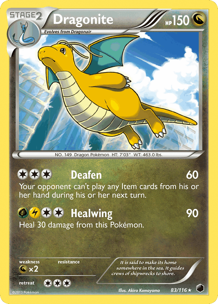 Dragonite #83 from Plasma Freeze - Rare Holo - Illustrated by Akira Komayama