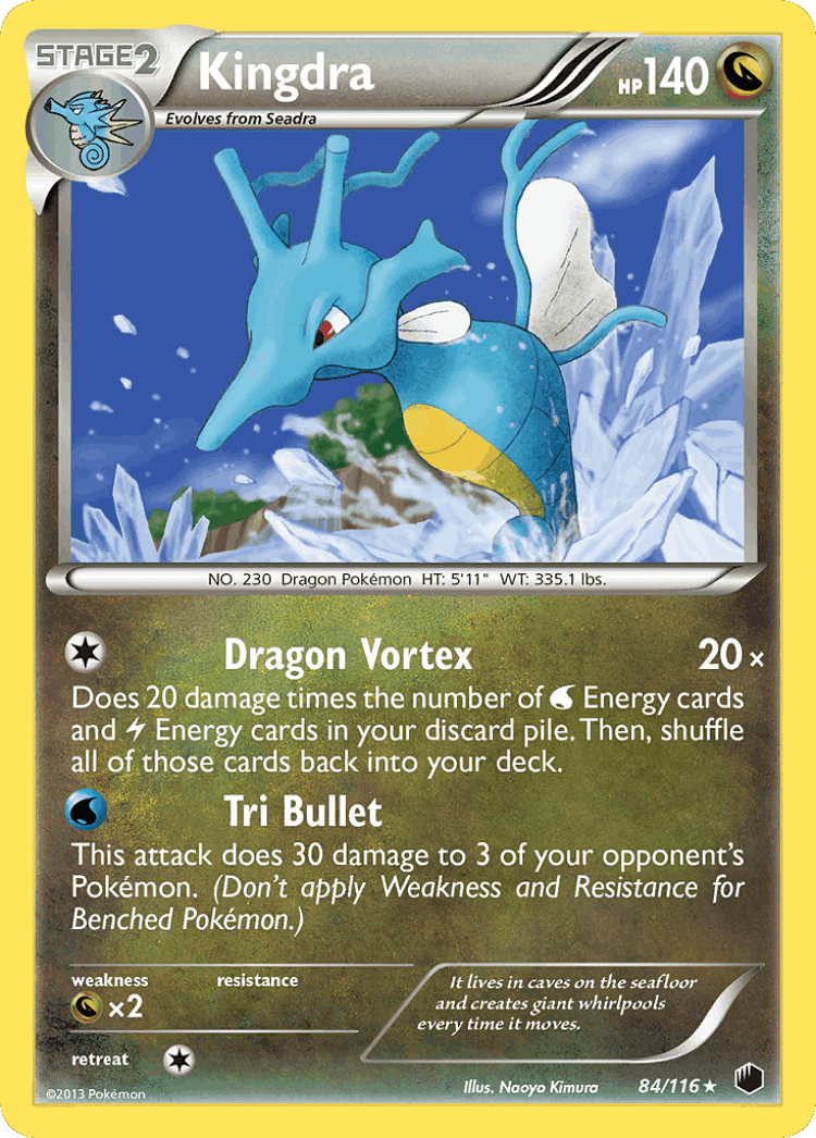 Kingdra #84 from Plasma Freeze - Rare Holo - Illustrated by Naoyo Kimura