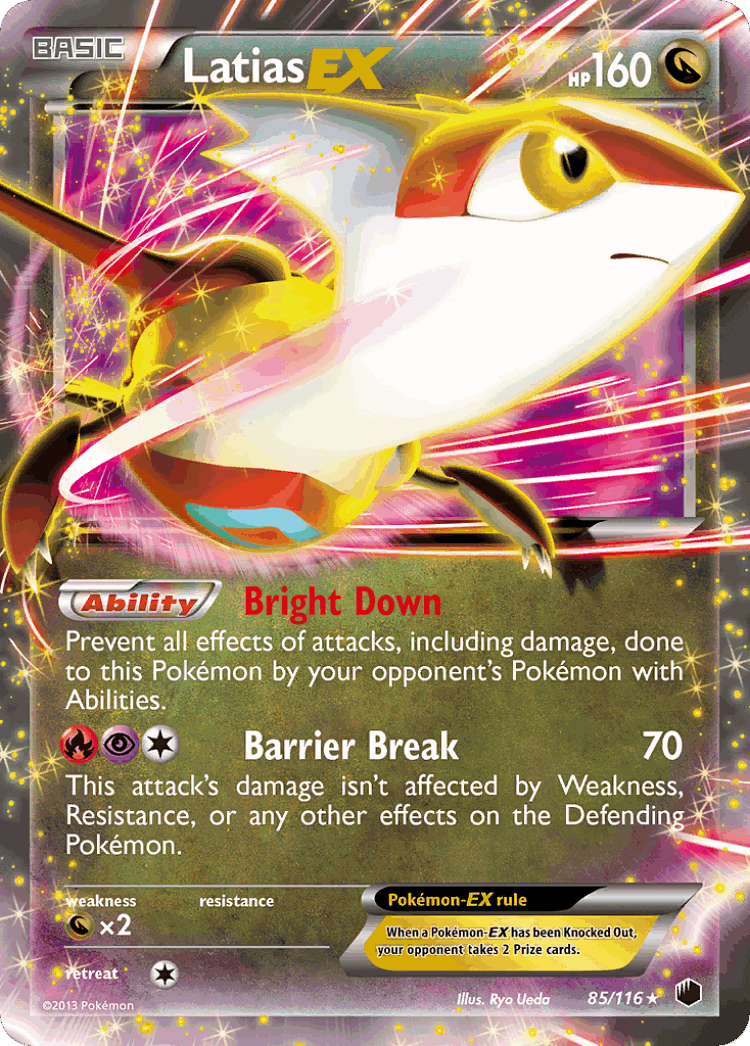 Latias-EX #85 from Plasma Freeze - Rare Holo EX - Illustrated by Ryo Ueda