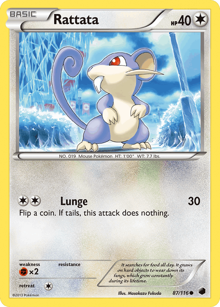 Rattata #87 from Plasma Freeze - Common - Illustrated by Masakazu Fukuda