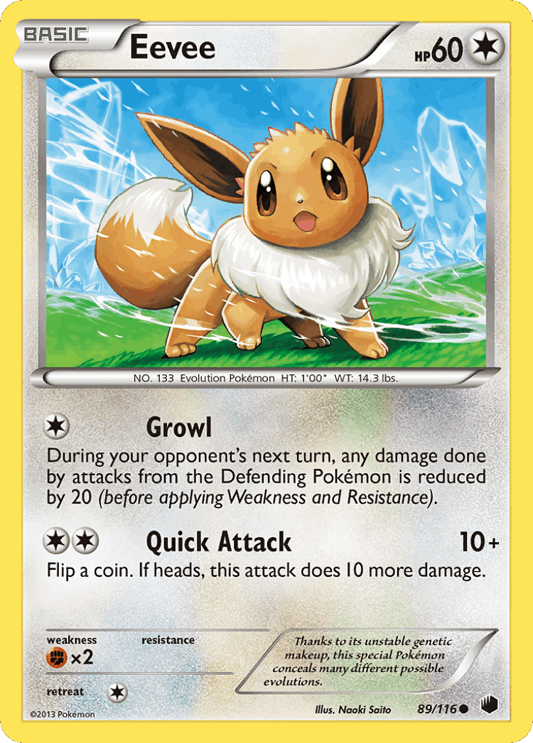 Eevee #89 from Plasma Freeze - Common - Illustrated by Naoki Saito