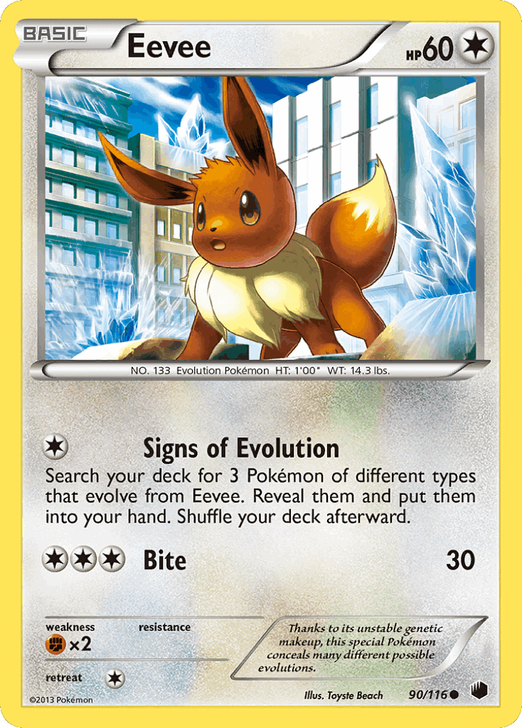 Eevee #90 from Plasma Freeze - Common - Illustrated by Toyste Beach