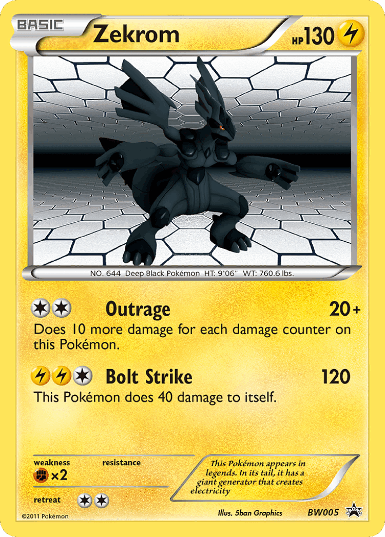Zekrom #5 from BW Black Star Promos - Promo - Illustrated by 5ban Graphics