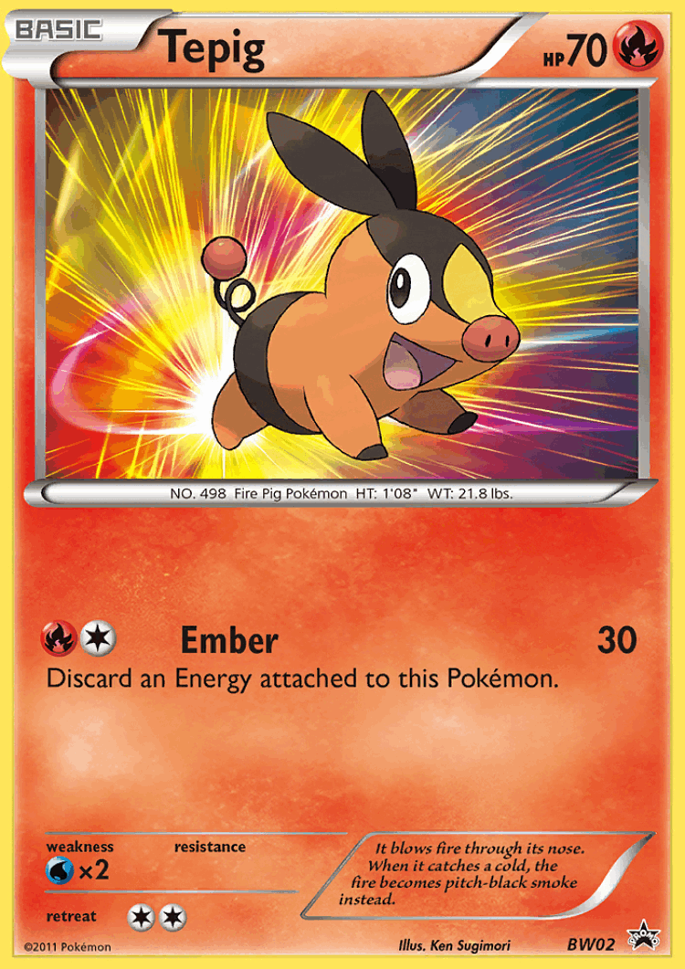 Tepig #2 from BW Black Star Promos - Promo - Illustrated by Ken Sugimori