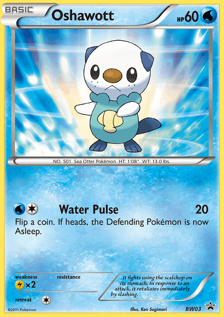 Oshawott #3 from BW Black Star Promos - Promo - Illustrated by Ken Sugimori