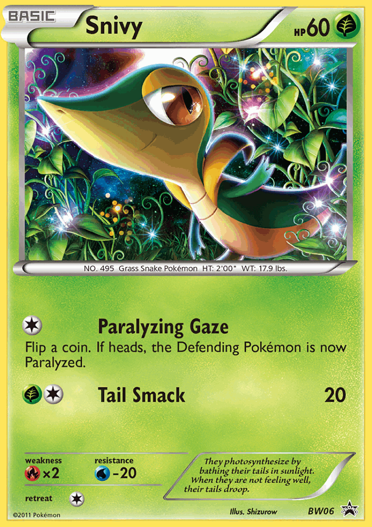 Snivy #6 from BW Black Star Promos - Promo - Illustrated by Shizurow