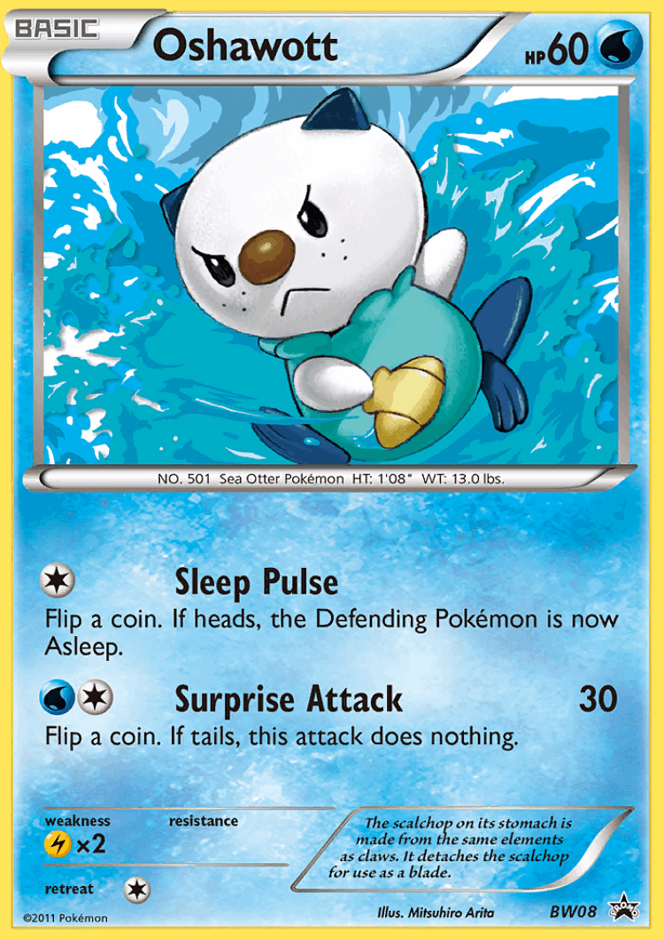 Oshawott #8 from BW Black Star Promos - Promo - Illustrated by Mitsuhiro Arita