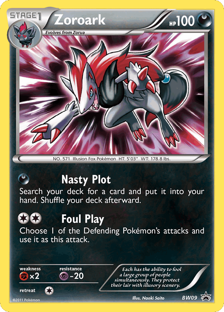 Zoroark #9 from BW Black Star Promos - Promo - Illustrated by Naoki Saito