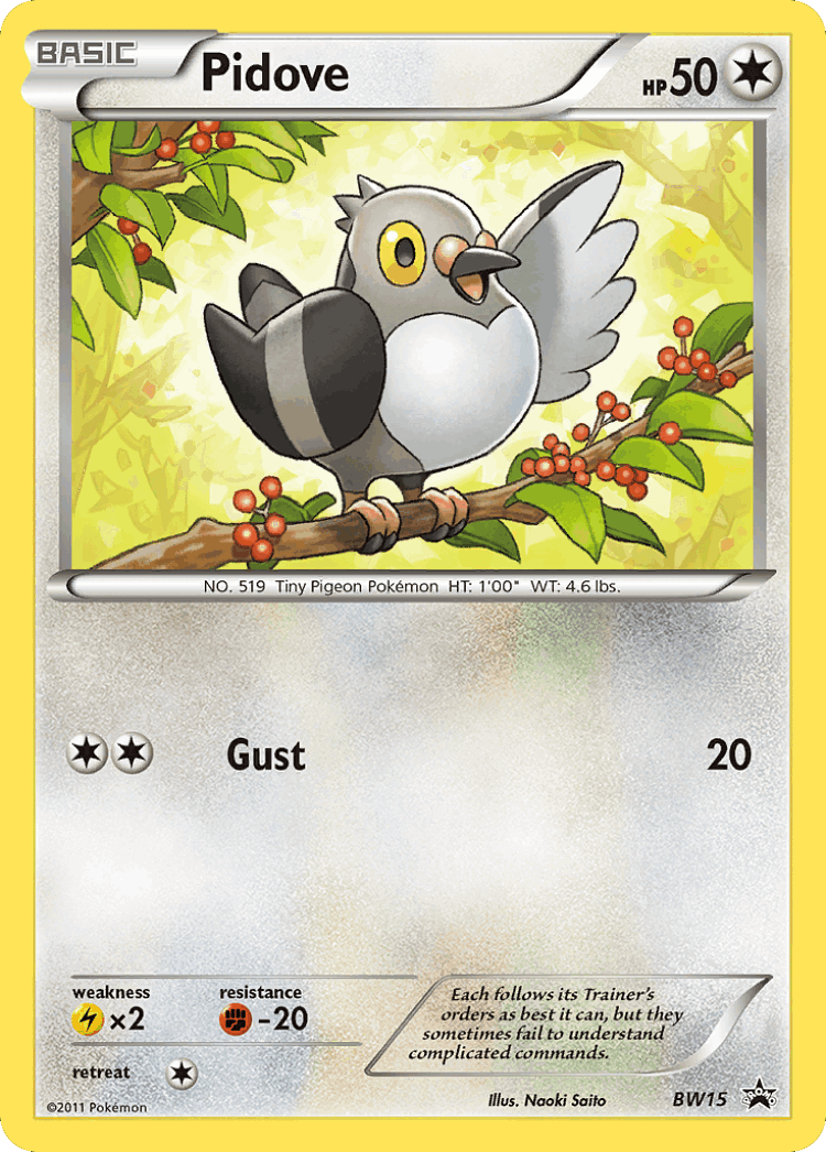 Pidove #15 from BW Black Star Promos - Promo - Illustrated by Naoki Saito