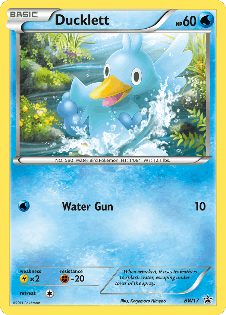 Ducklett #17 from BW Black Star Promos - Promo - Illustrated by Kagemaru Himeno
