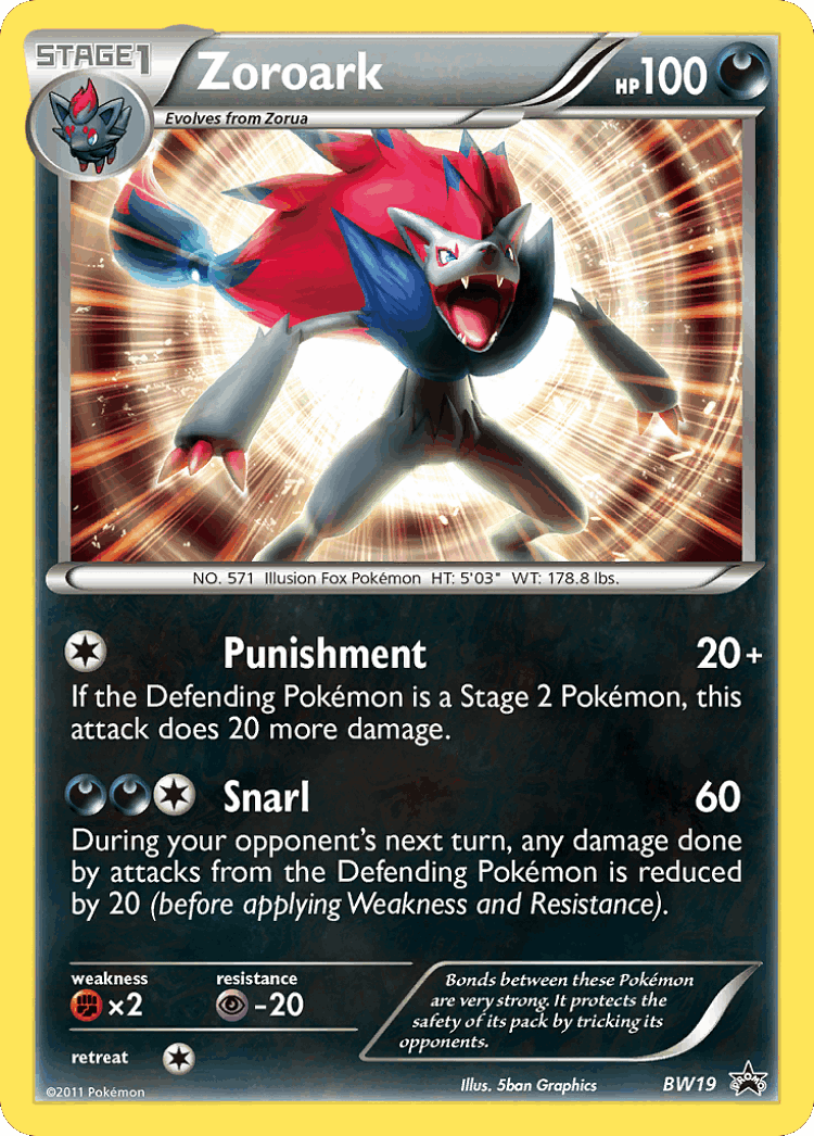 Zoroark #19 from BW Black Star Promos - Promo - Illustrated by 5ban Graphics