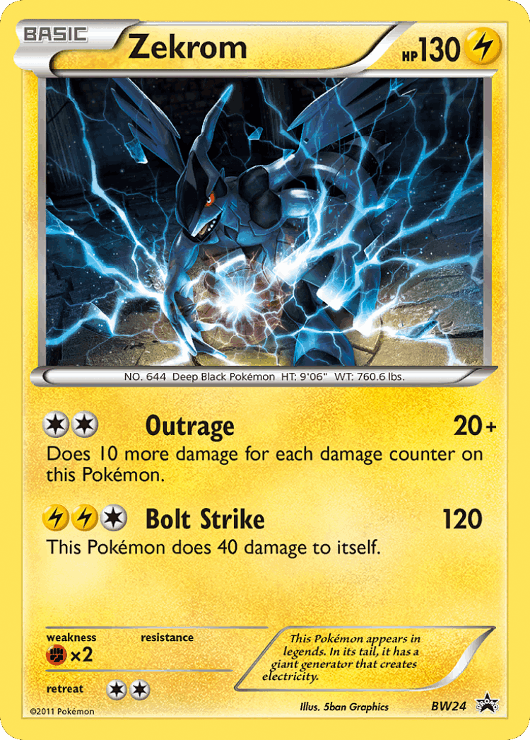 Zekrom #24 from BW Black Star Promos - Promo - Illustrated by 5ban Graphics