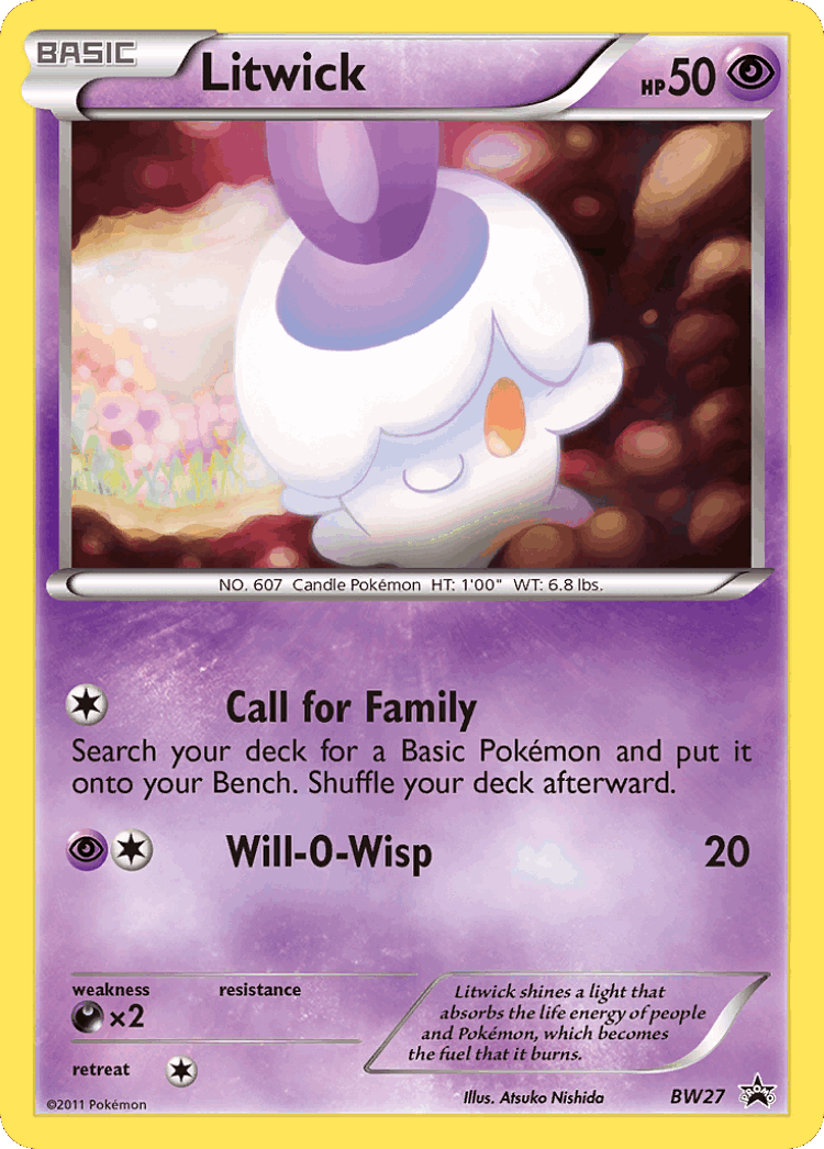 Litwick #27 from BW Black Star Promos - Promo - Illustrated by Atsuko Nishida
