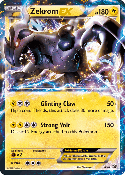 Zekrom-EX #38 from BW Black Star Promos - Promo - Illustrated by Shizurow