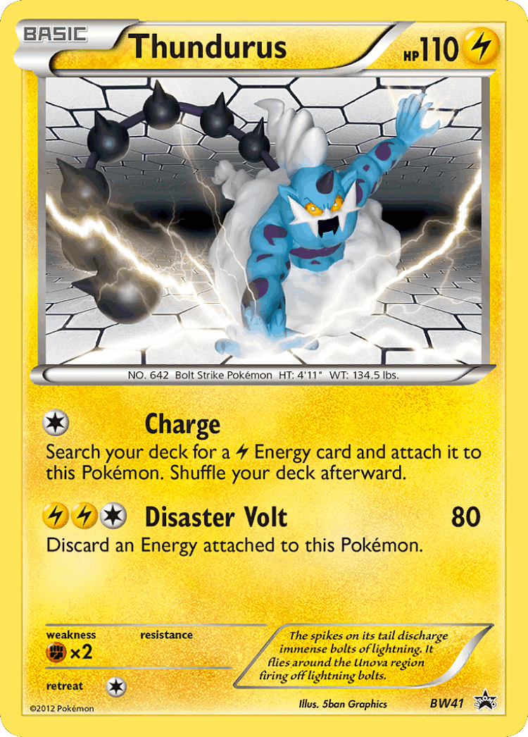 Thundurus #41 from BW Black Star Promos - Promo - Illustrated by 5ban Graphics