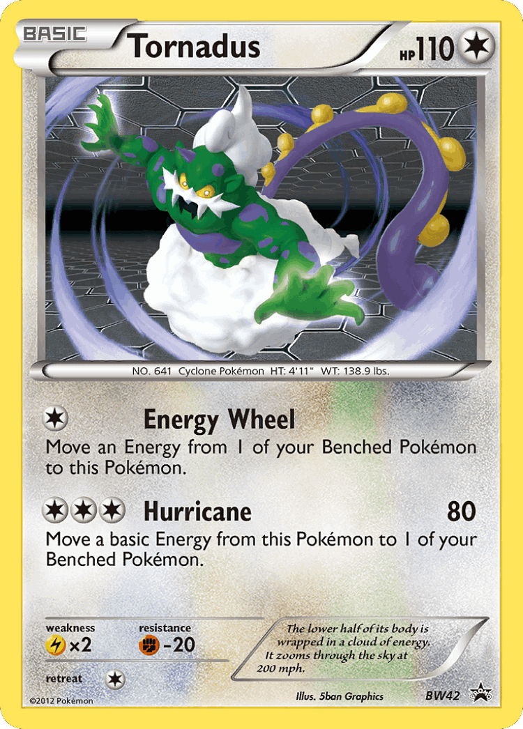Tornadus #42 from BW Black Star Promos - Promo - Illustrated by 5ban Graphics