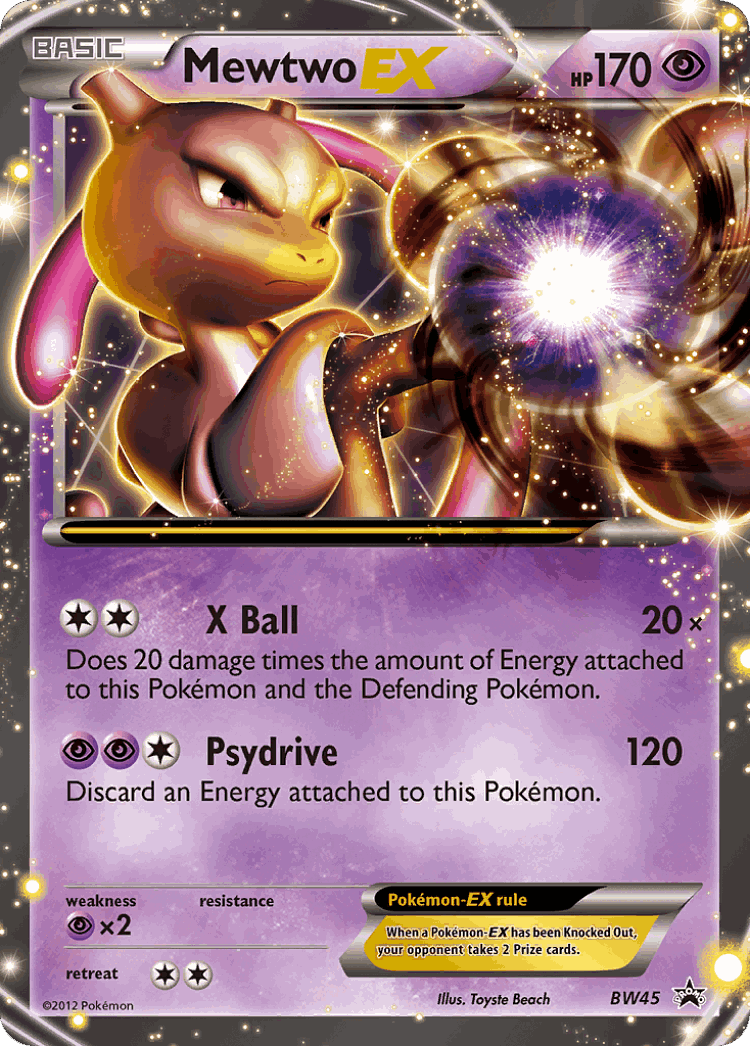 Mewtwo-EX #45 from BW Black Star Promos - Promo - Illustrated by Toyste Beach