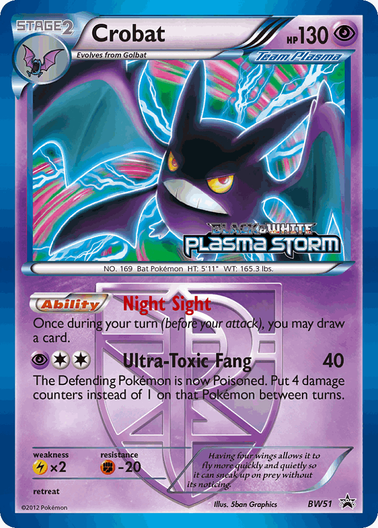 Crobat #51 from BW Black Star Promos - Promo - Illustrated by 5ban Graphics