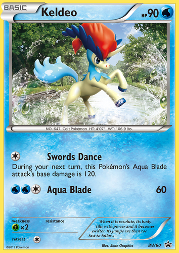 Keldeo #60 from BW Black Star Promos - Promo - Illustrated by 5ban Graphics