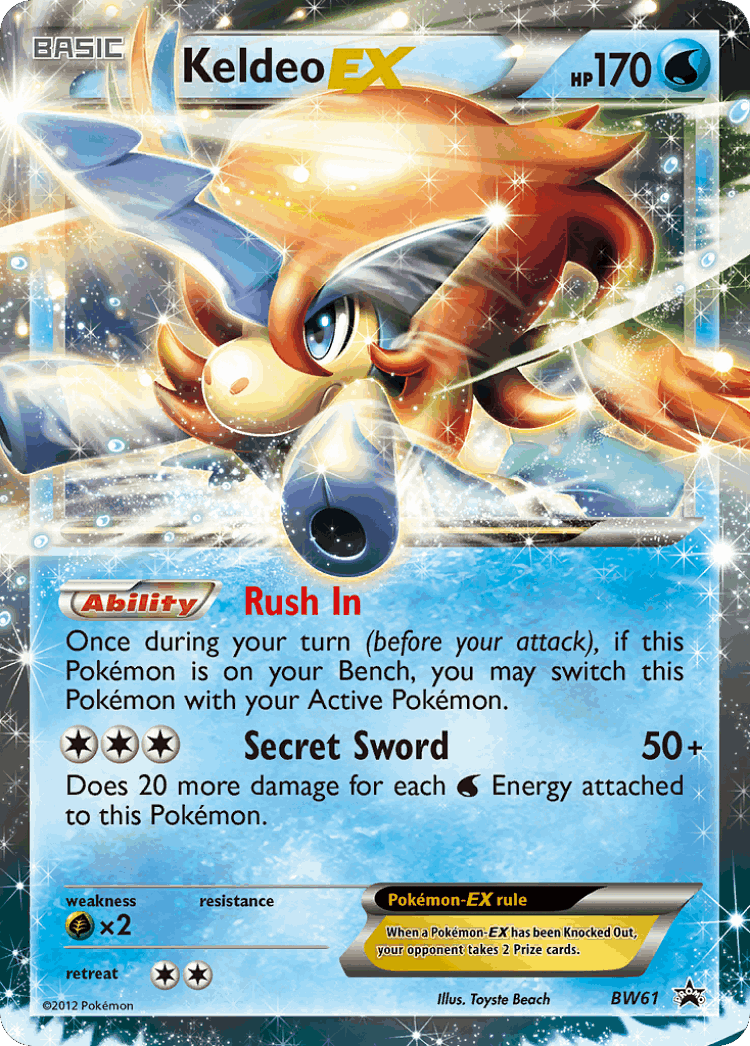 Keldeo-EX #61 from BW Black Star Promos - Promo - Illustrated by Toyste Beach