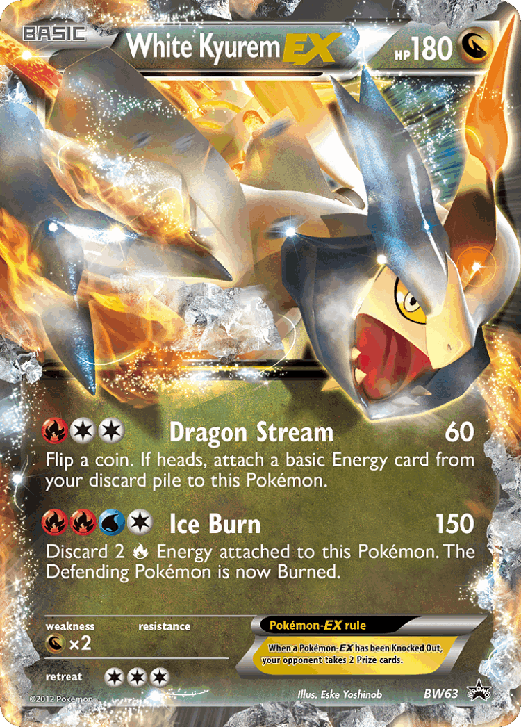 White Kyurem-EX #63 from BW Black Star Promos - Promo - Illustrated by Eske Yoshinob
