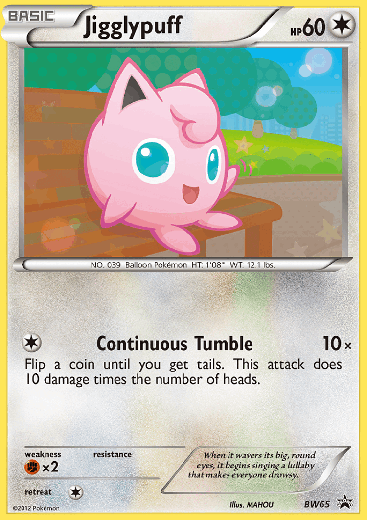 Jigglypuff #65 from BW Black Star Promos - Promo - Illustrated by MAHOU