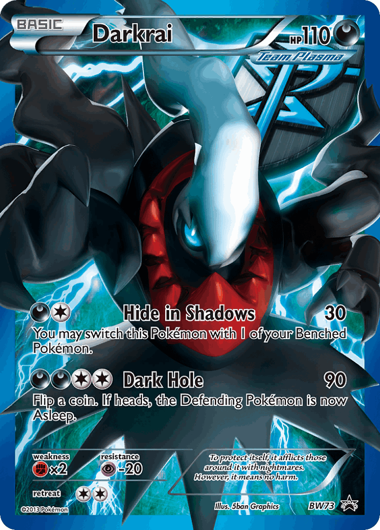 Darkrai #73 from BW Black Star Promos - Promo - Illustrated by 5ban Graphics