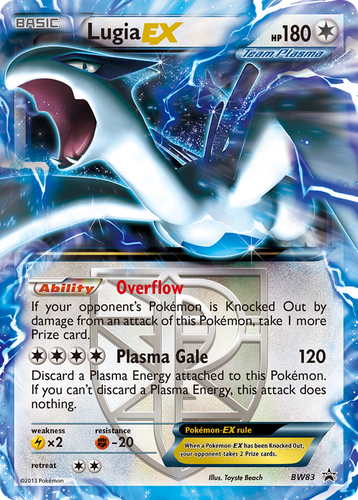 Lugia-EX #83 from BW Black Star Promos - Promo - Illustrated by Toyste Beach