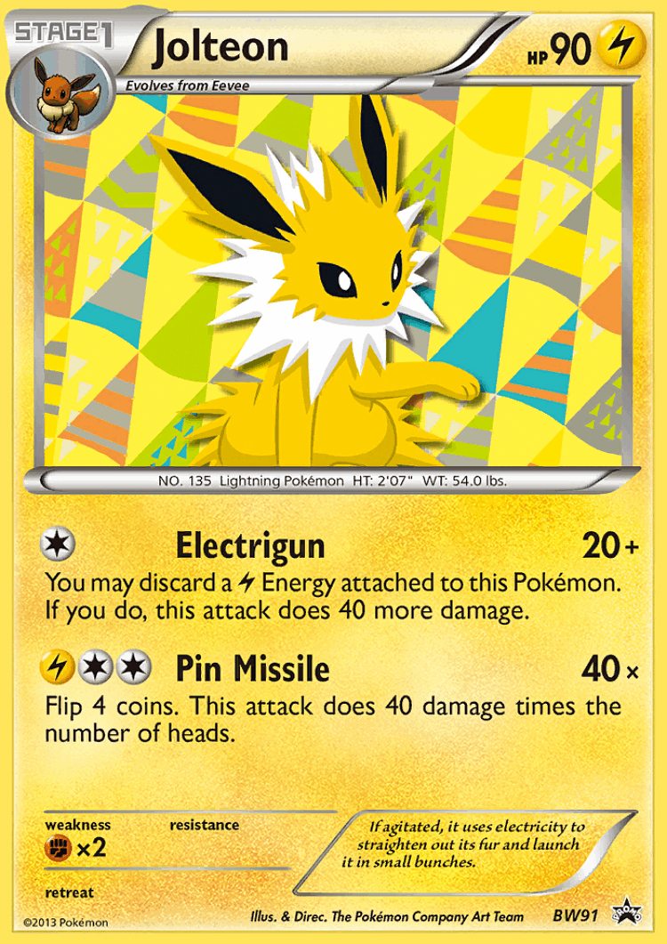 Jolteon #91 from BW Black Star Promos - Promo - Illustrated by The Pokémon Company Art Team