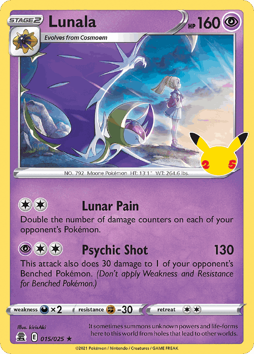 Lunala Pokémon TCG card art