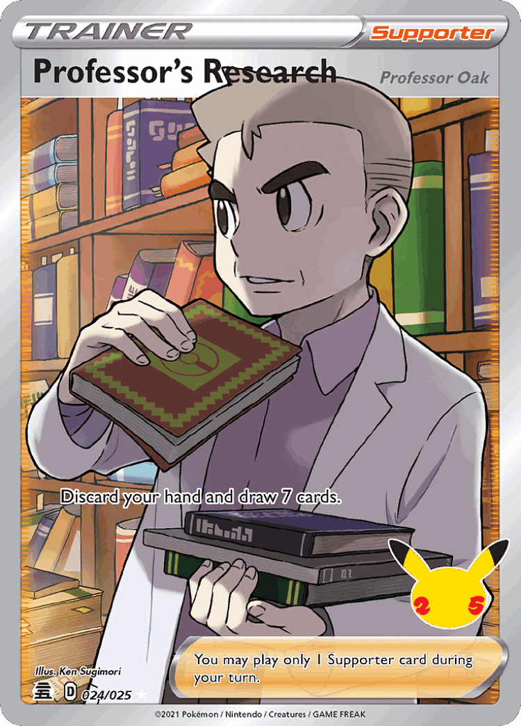 Professor's Research (Professor Oak) #24 from Celebrations - Rare Ultra - Illustrated by Ken Sugimori