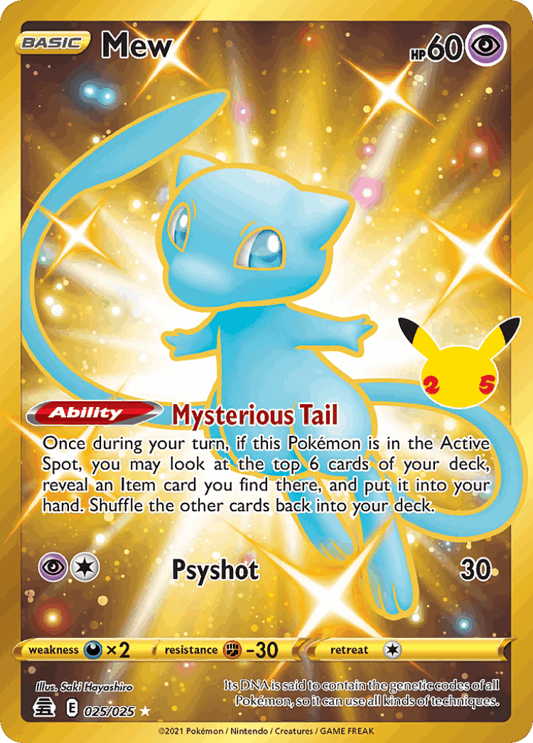 Mew #25 from Celebrations - Rare Holo - Illustrated by Saki Hayashiro