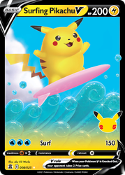 Surfing Pikachu V Pokémon TCG card art