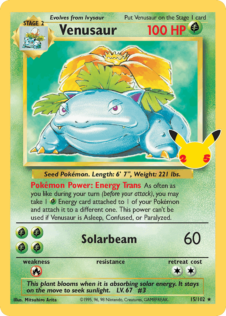Venusaur #15 from Celebrations: Classic Collection - Classic Collection - Illustrated by Mitsuhiro Arita