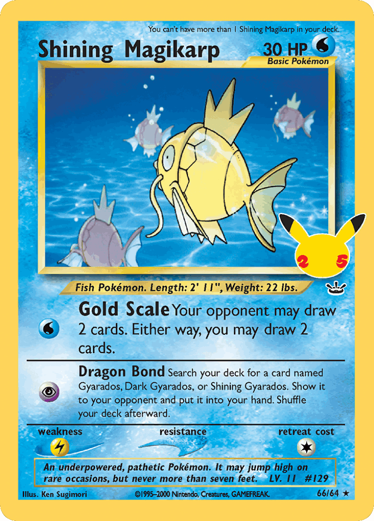 Shining Magikarp #66 from Celebrations: Classic Collection - Classic Collection - Illustrated by Ken Sugimori