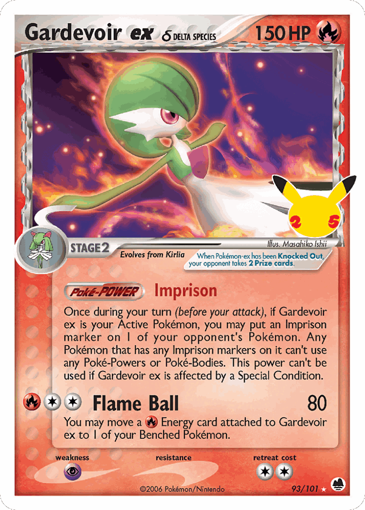 Gardevoir ex δ #93 from Celebrations: Classic Collection - Classic Collection - Illustrated by Masahiko Ishii