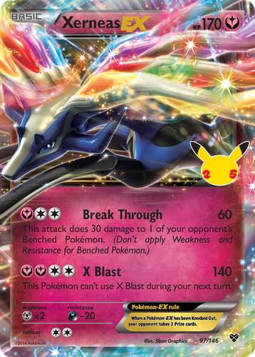 Xerneas-EX #97 from Celebrations: Classic Collection - Classic Collection - Illustrated by 5ban Graphics