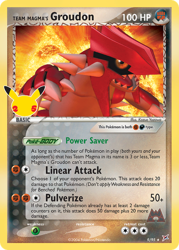 Team Magma's Groudon #9 from Celebrations: Classic Collection - Classic Collection - Illustrated by Kazuo Yazawa