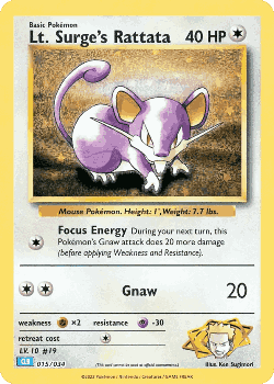 Lt. Surge's Rattata Pokémon TCG card art
