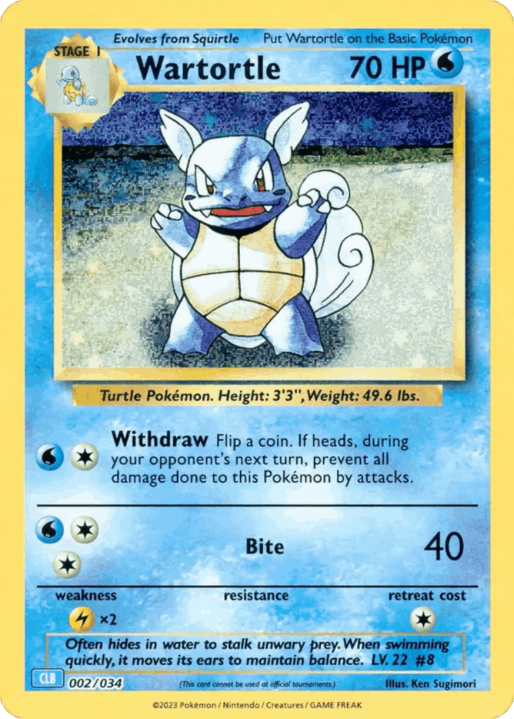 Wartortle #2 from Pokémon TCG Classic - Blastoise - Illustrated by Ken Sugimori