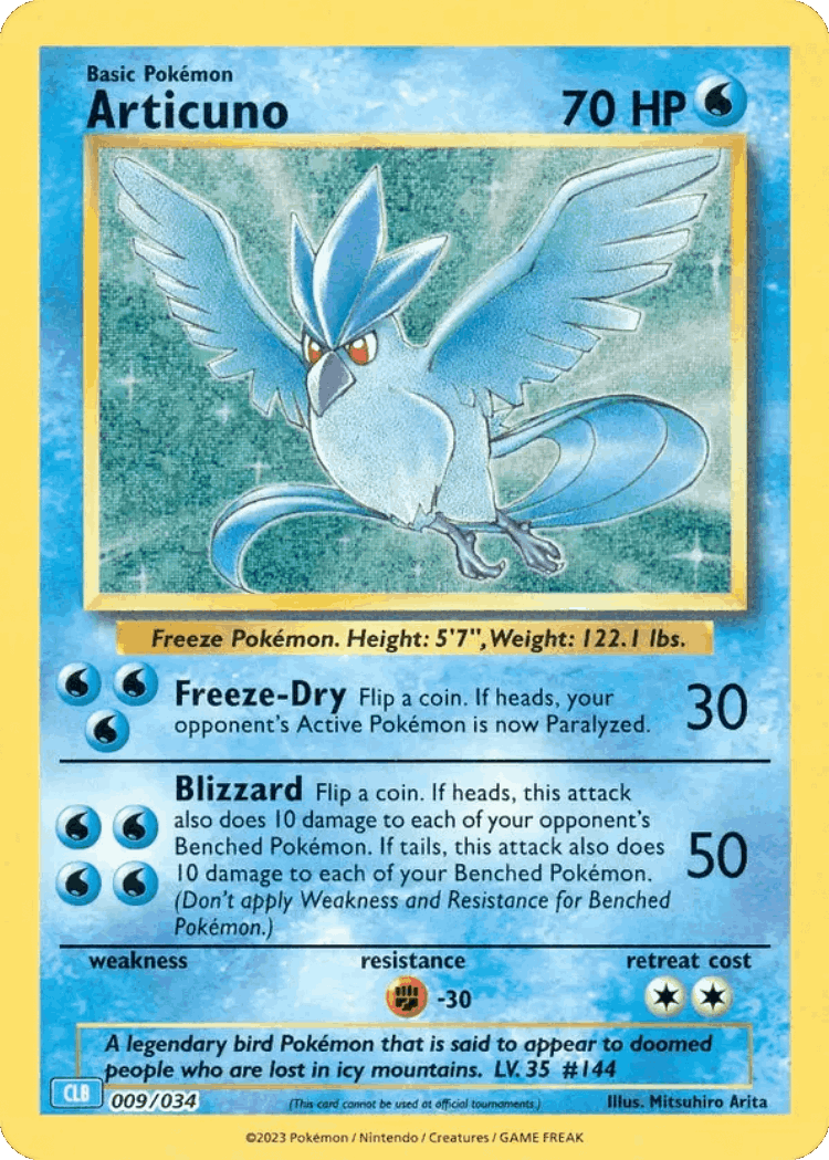 Articuno #9 from Pokémon TCG Classic - Blastoise - Illustrated by Mitsuhiro Arita