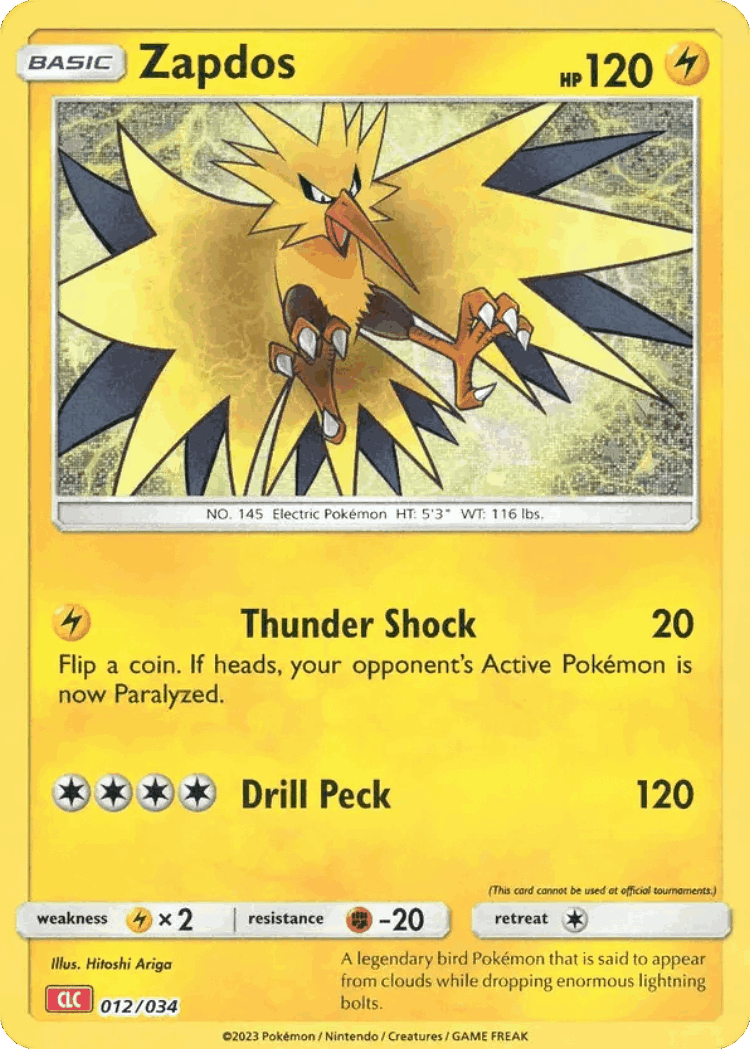Zapdos #12 from Pokémon TCG Classic - Charizard - Illustrated by Hitoshi Ariga