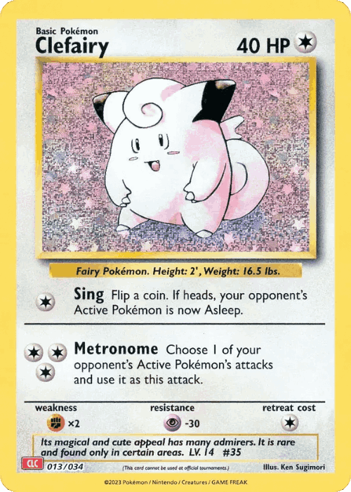 Clefairy #13 from Pokémon TCG Classic - Charizard - Illustrated by Ken Sugimori