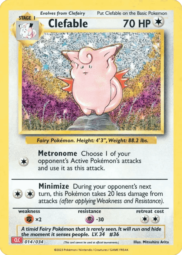 Clefable #14 from Pokémon TCG Classic - Charizard - Illustrated by Mitsuhiro Arita