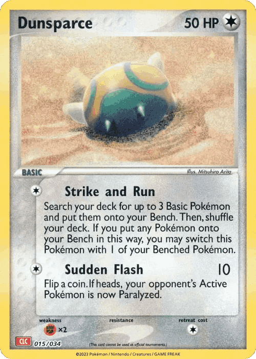 Dunsparce #15 from Pokémon TCG Classic - Charizard - Illustrated by Mitsuhiro Arita