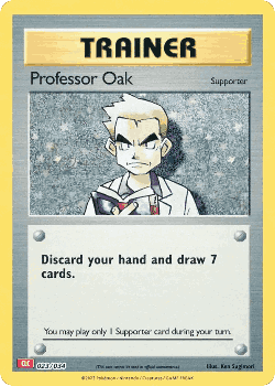 Professor Oak Pokémon TCG card art