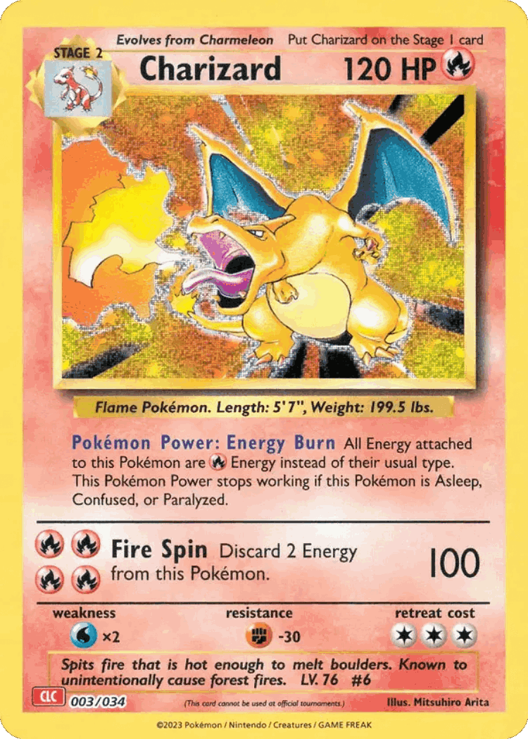 Charizard #3 from Pokémon TCG Classic - Charizard - Illustrated by Mitsuhiro Arita