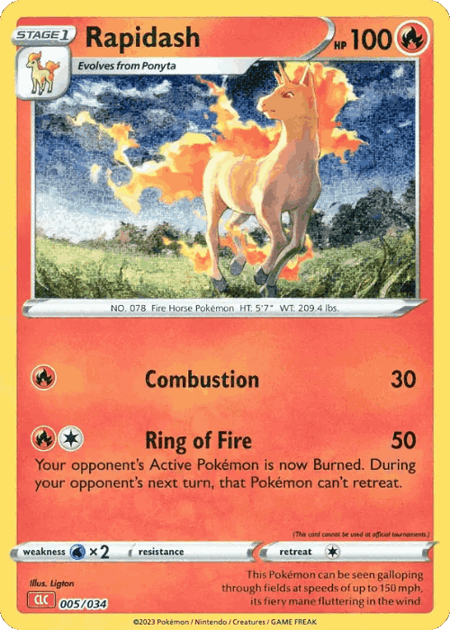 Rapidash Pokémon TCG card art