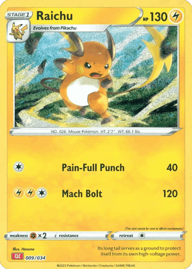 Raichu #9 from Pokémon TCG Classic - Charizard - Illustrated by Hasuno