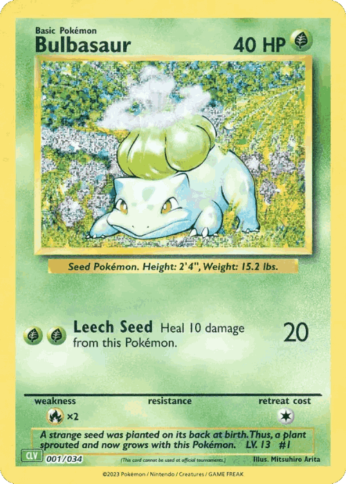 Bulbasaur Pokémon TCG card art